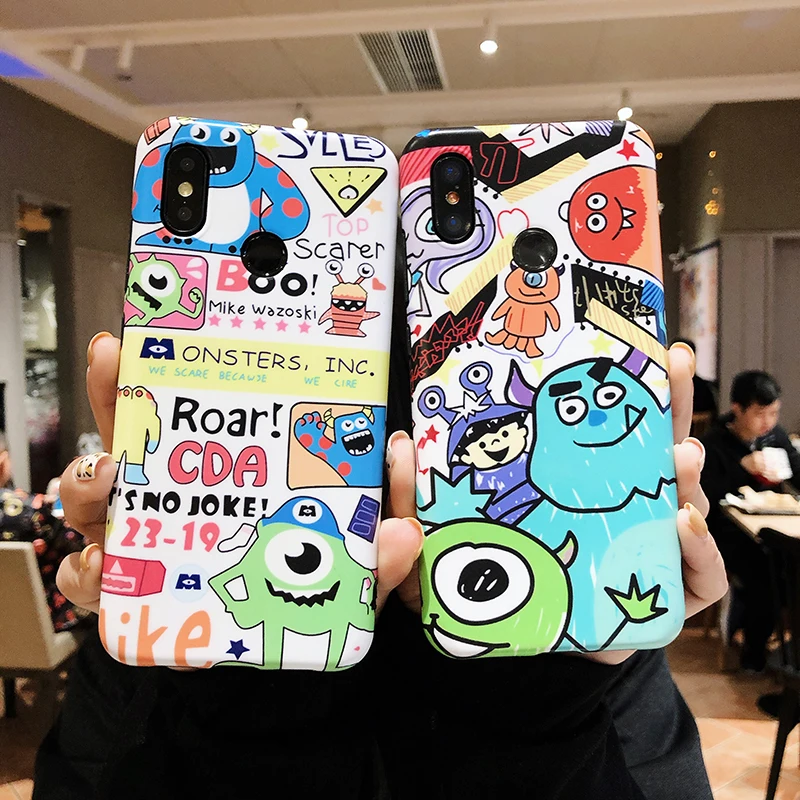 

Phone Cases for Xiaomi 6 6X 8 9 9SE Cute cartoon big eyes matte soft TPU cover cases for Redmi Note7 back fundas Capa