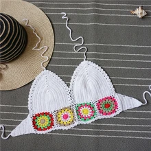 Aipbunny,, Цветочный, вязанный крючком, на бретельках, сексуальный бикини, топы, maillot de bain femme, купальник, женский купальник, бикини