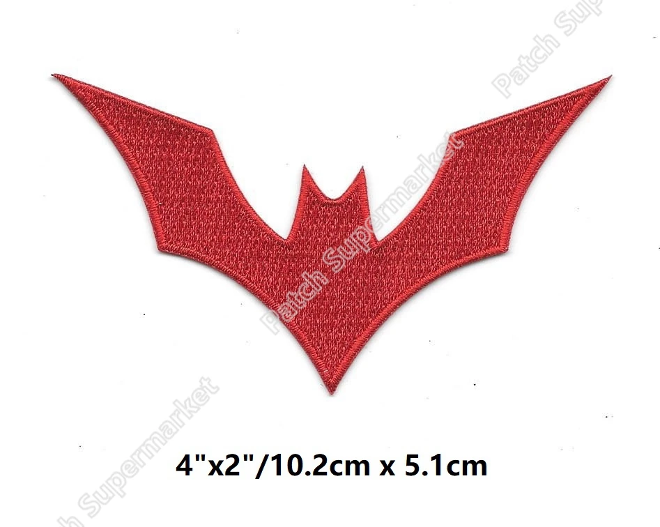 

DC Comics Red Batman Beyond Animated Show Red Bat iron on patches Embroidered halloween cosplay costume clothing diy