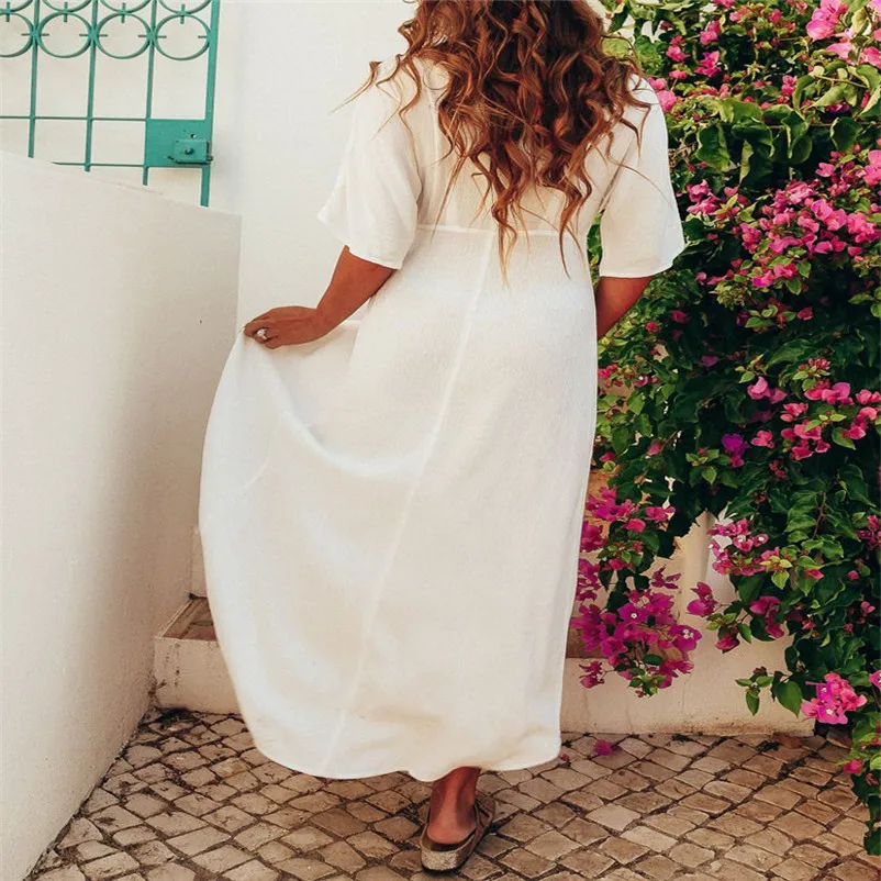 HOT sell Fashion summer dress 2018 beach dress Women Boho Casual Long Maxi Evening Party Beach Dress Sundress vestido Y20#N (5)