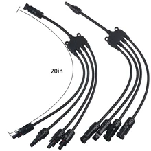 Pair MC4 Connectors Y Branch 1 to 2 Parallel Adapter Cable Wire Plug Tool Kit for Solar Panel