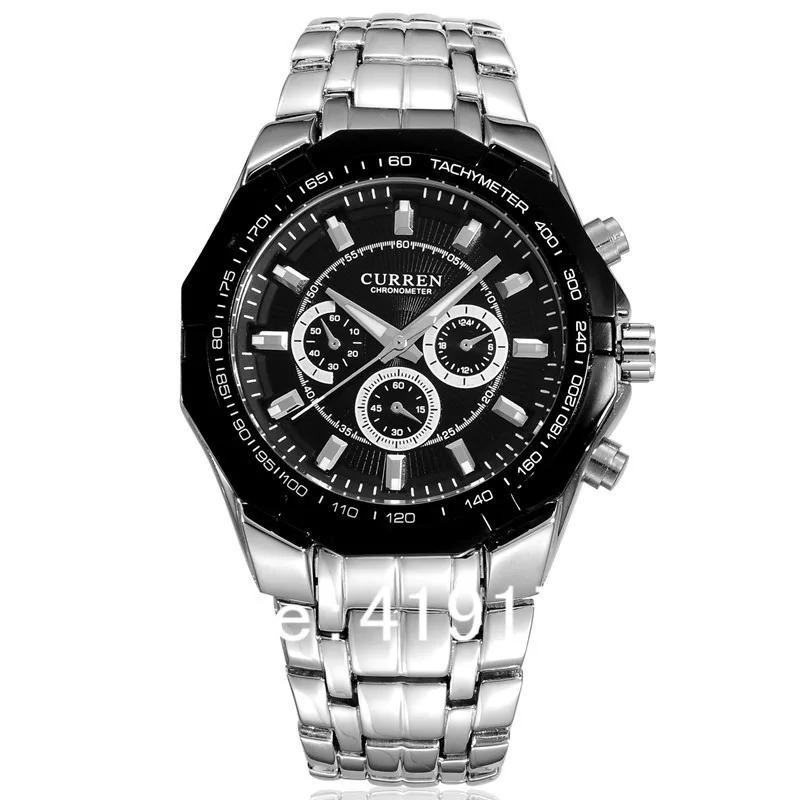 Curren Men's quartz Full stainless steel Military Casual Sports watches waterproof Brand Hot Sale r