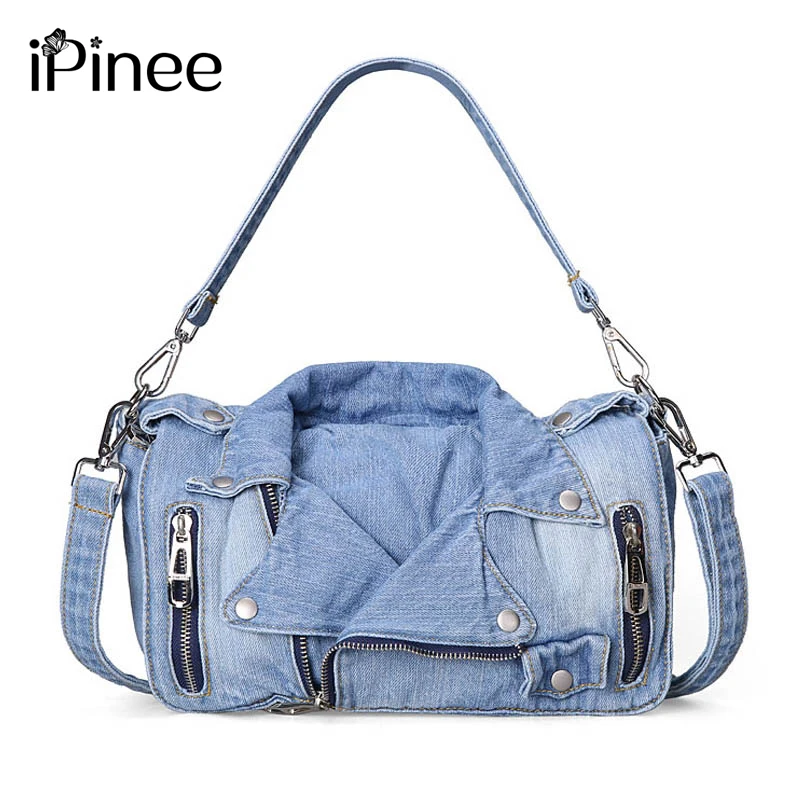 iPinee Designer Denim Handbags Casual Women Messenger Bags Jean Bags Womens Purses Hobo Travel Tote Cross Body Bag