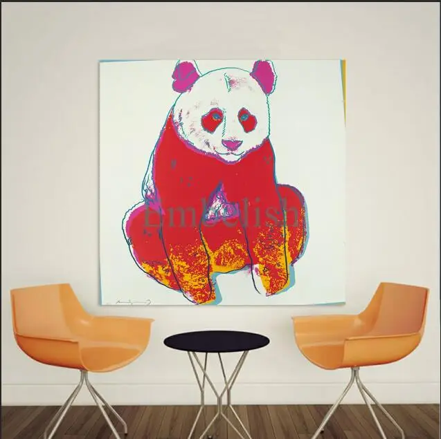 Embelish Hot Lovely Panda By Andy Warhol животные, на стену, изображение для гостиной современные hd-качество для домашнего декора холст картины плакаты - Цвет: as pictures