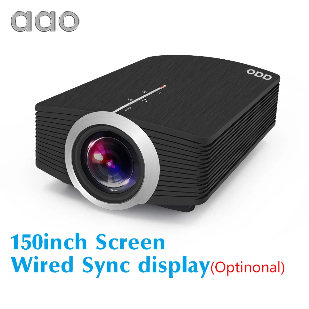 AAO YG500 Upgrade YG510 Mini Projector 1080P 1800Lumen Portable LCD LED Projector Home Cinema USB HDMI 3D Beamer Bass Speaker