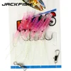 Jackfish nueva luz rojo camarones suave Pesca señuelo 5 unids/set línea Pesca cebo señuelo suave gusano señuelo falso 6 tamaño ► Foto 3/5