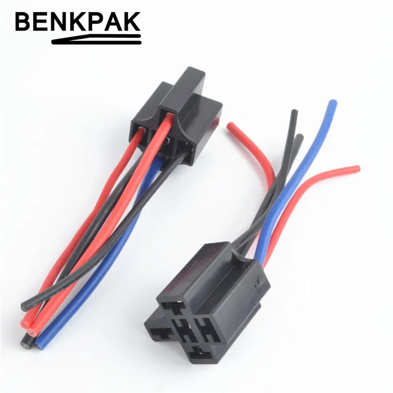 

auto relay socket with 5 cables car relay bases For DC 12V 24v Car Auto