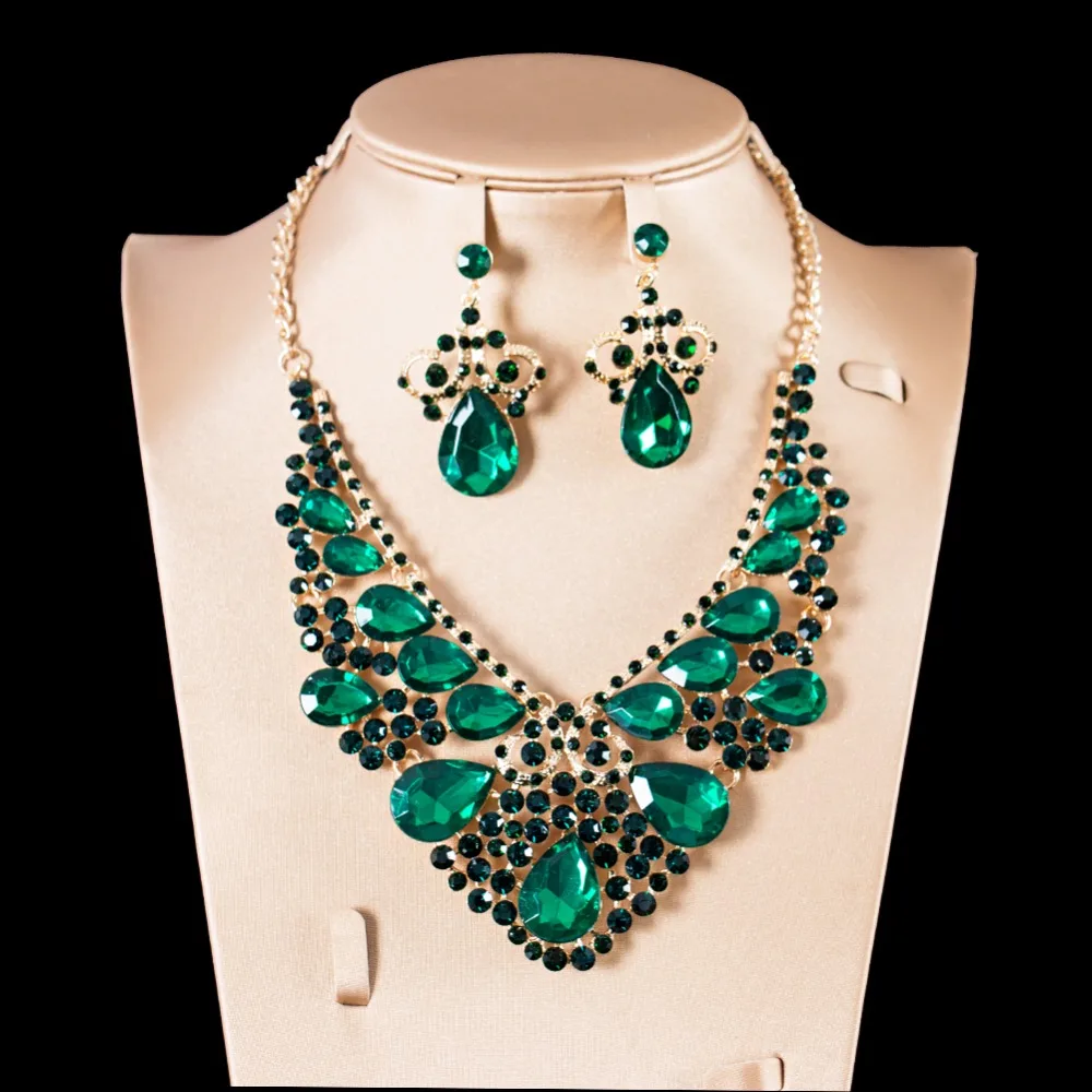 

LAN PALACE 2018 new ethiopian jewelry for engagement jewelry sets necklace and earrings six colors free shipping