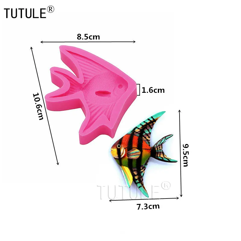 Форма для золотой рыбы, силиконовая форма в виде рыбки, форма для полимерной глины, морская Гибкая форма для смолы, пищевая форма для шоколадных конфет, форма для животных
