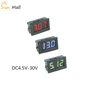 

Digital Voltmeter DC 4.5V to 30V Digital Voltmeter Voltage Panel Meter Red/Blue/Green For 6V 12V Electromobile Motorcycle Car