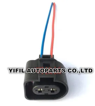 

10pcs/lot 2 Pin/Way Waterproof Female Fuel Injection Connector Plug With Pigtail For VW Audi A6 Toyota Honda Hyundai 1J0973752