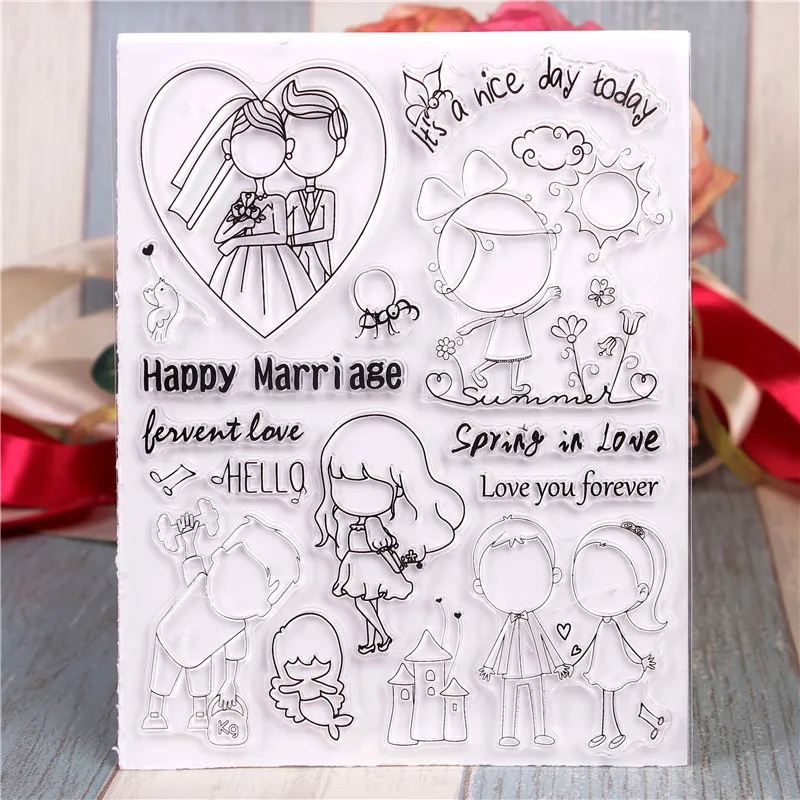 New Bride and groom Stamp Scrapbooking New Alphabet Stamp Embossing