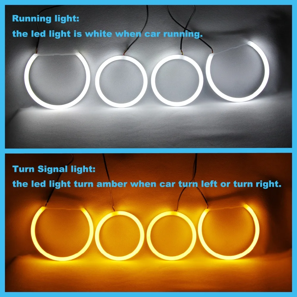 Ангельские глазки двойной цвет ходовой светильник DRL указатель поворота светодиодный светильник s для Bimmer BMW E90 E60 E61 E82 E87 E88