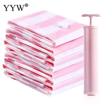

Universal Storage Bag PE Vacuum Storage Bags Set Travel Storage Bag 6 Sets Of Clothing Waterproof Portable Compression Bag Pink