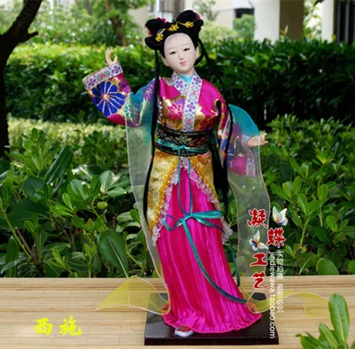 Мастер японской гейши кукла Япония предметы мебели и украшения дома подарок шелковое кимоно Красота женщины искусство ремесла - Цвет: Темный хаки