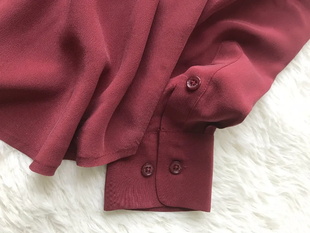 Шелковая блуза, шифоновая блуза, Женская офисная блуза высокого качества, белая, бежевая, красная, розовая, свободная, подиумная блузка, рубашка, новинка