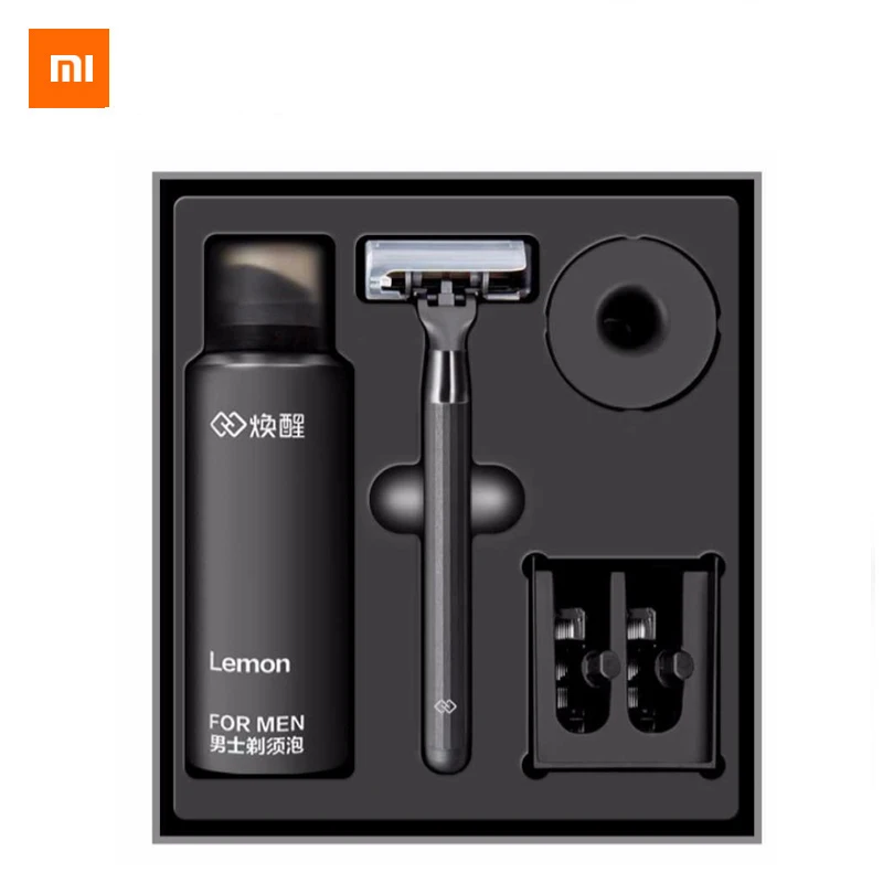 

Premium Xiaomi Huanxing 5 layers Blade Manual Razor Set with 3 Cutter Heads Sharp Shavor Dry Wet Shaving Washable Razor for Men