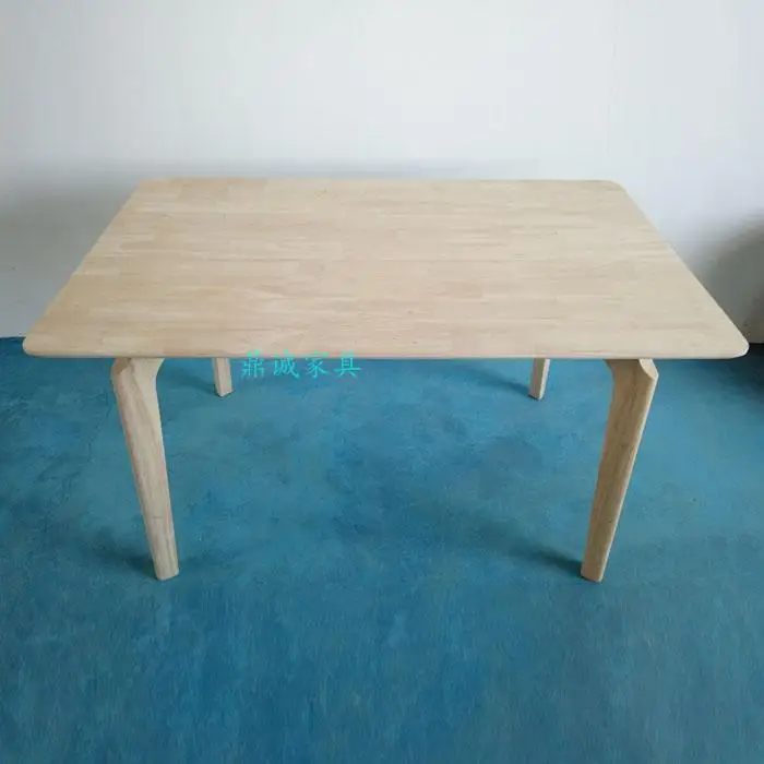 Nordic modern Rubber wood table, no paint rectangular dining room, solid wood table, factory direct sale modern dining table Nordic modern Rubber wood table, no paint rectangular dining room, solid wood table, factory direct sale modern dining table