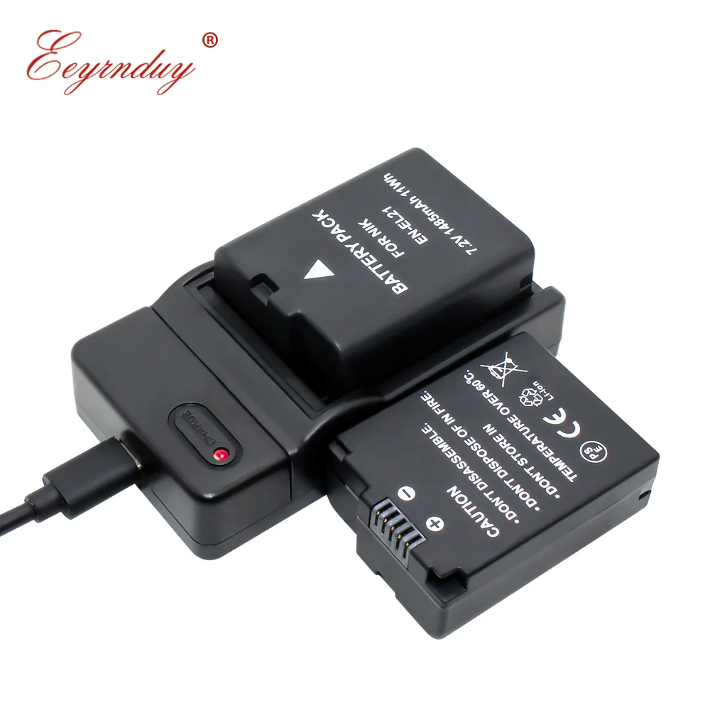 

2pcs EN-EL21 EN EL21 lithium batteries ENEL21 Digital Camera battery Charger set For Nikon 1 V2 1V2 1V 2 DSLR