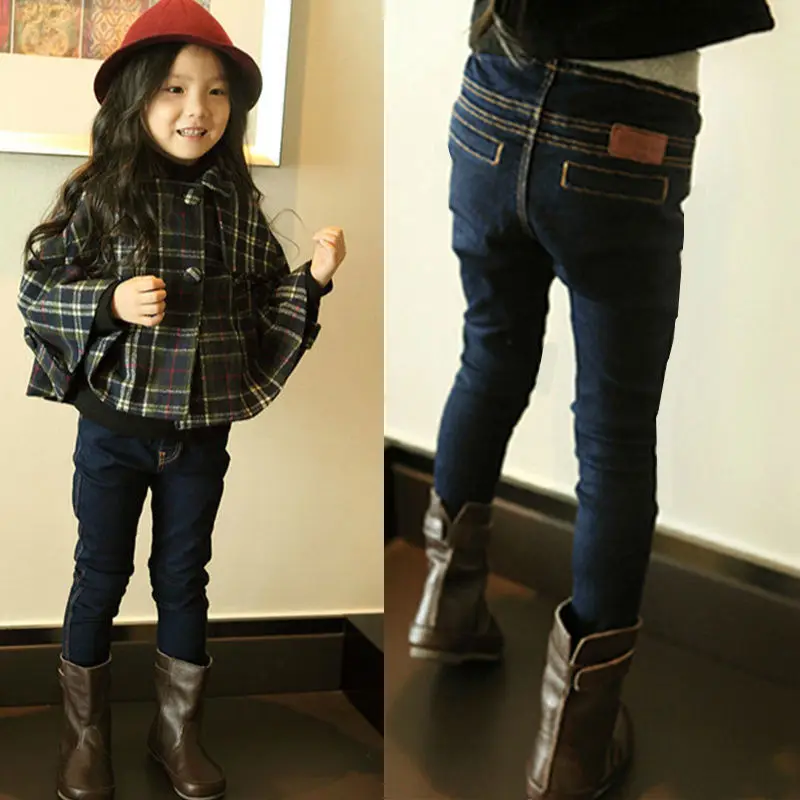 

Children Wear 2019 Spring New Girls Labels Spring and Autumn Jeans Children's Feet Pencils Trousers 2-8 Ages Pants Kids Jeans