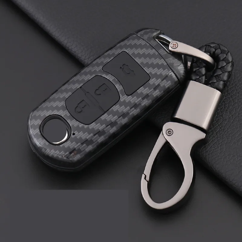 

Carbon Fiber Shell Car Remote Key Case Cover For Mazda 2 3 6 Axela Atenza CX-5 CX5 CX-7 CX-9 2015 2016 2017 Smart 2/3 Buttons