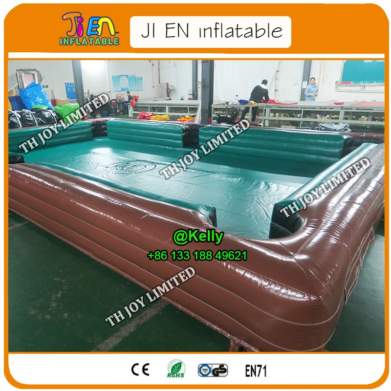 

free door shipping giant inflatable snooker football soccer game for sale, inflatable human billiards snookball pool table game