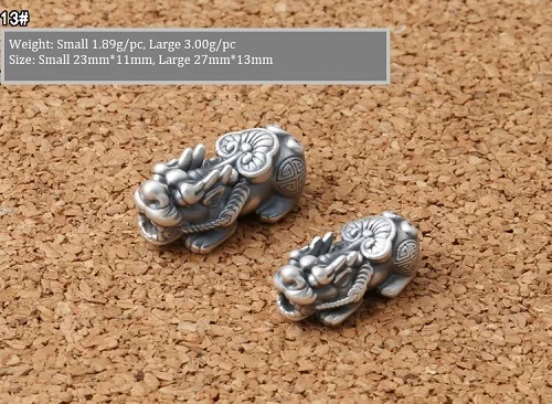 Настоящее серебро 999 богатство пиксиу браслеты 3D Чистое Серебро Богатство пиксиу плетеные браслеты Fengshui Pixiu браслеты на удачу - Окраска металла: Pixiu Style 13