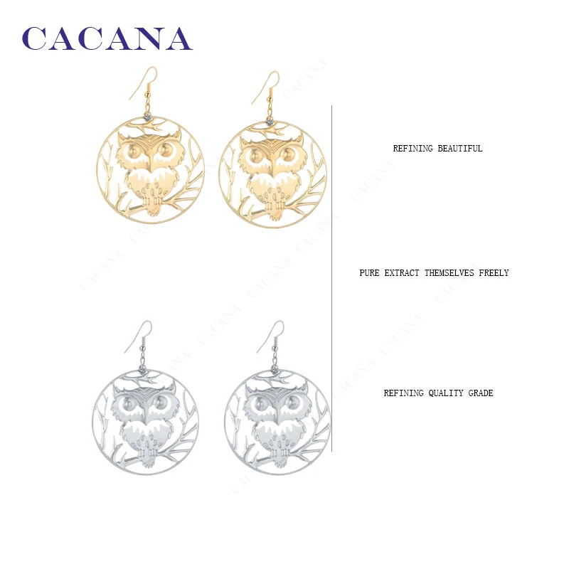 CACANA Earrings Dangle Long Earrings For Women Owl On The Branch Bijouterie Hot Sale No.A443