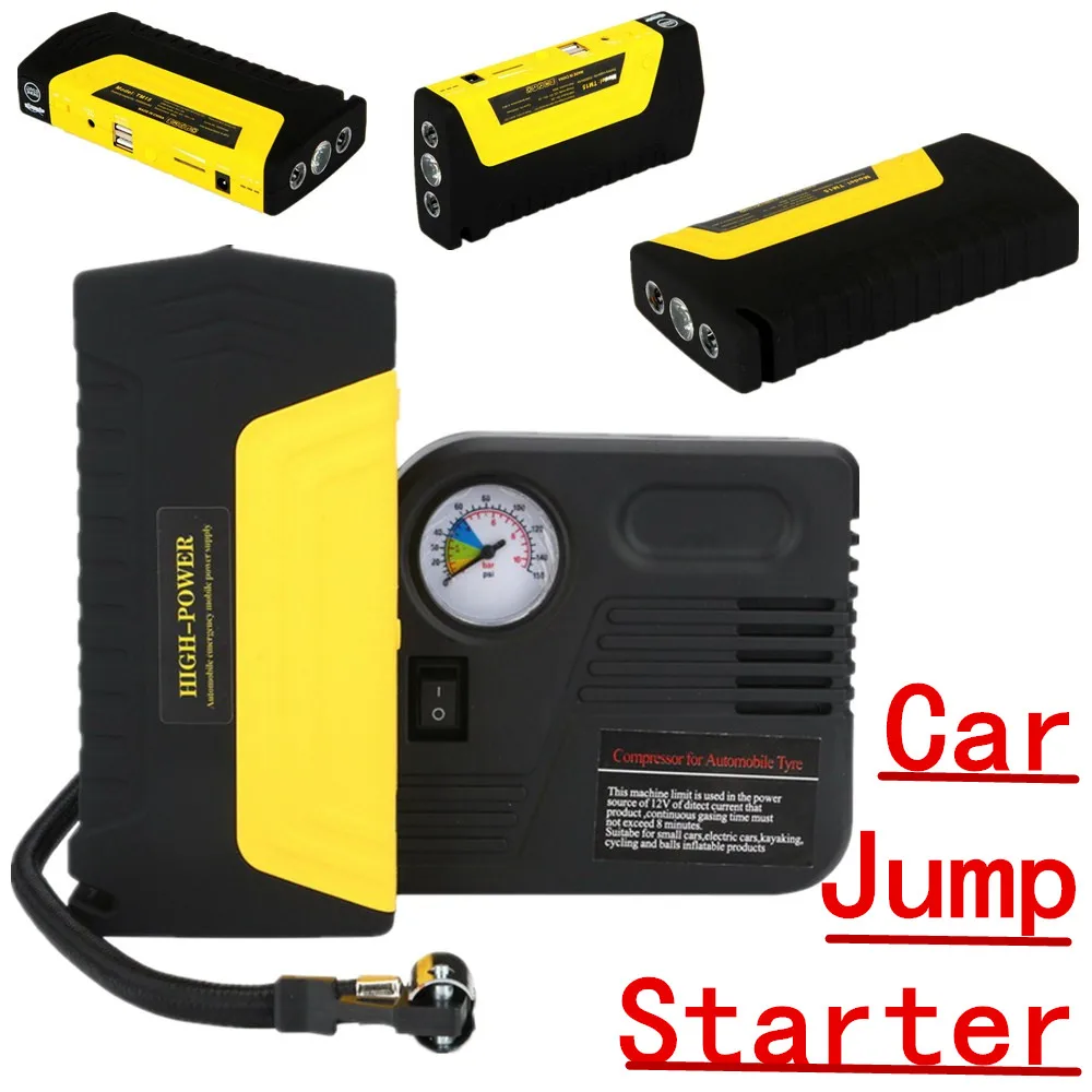 NEW Portable Car Battery Jump Starter Booster with pump Emergency Start Power Pack and Mobile External Battery NEW Portable Car Battery Jump Starter Booster with pump Emergency Start Power Pack and Mobile External Battery