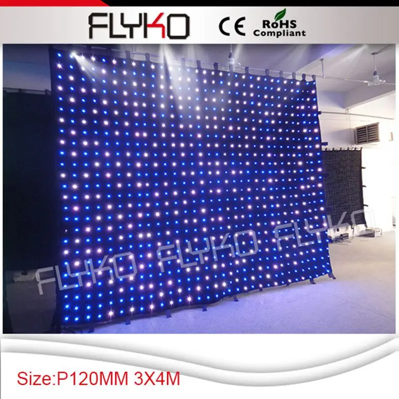

Free shipping fabric led lights 3m by 4m led light curtain