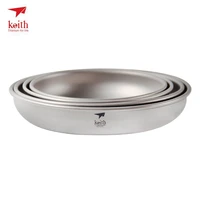 Keith Titanium Plates Outdoor Camping Tableware Dishes Set Hiking Travel Ultralight Portable Plate Ti5373 Dropshipping 1