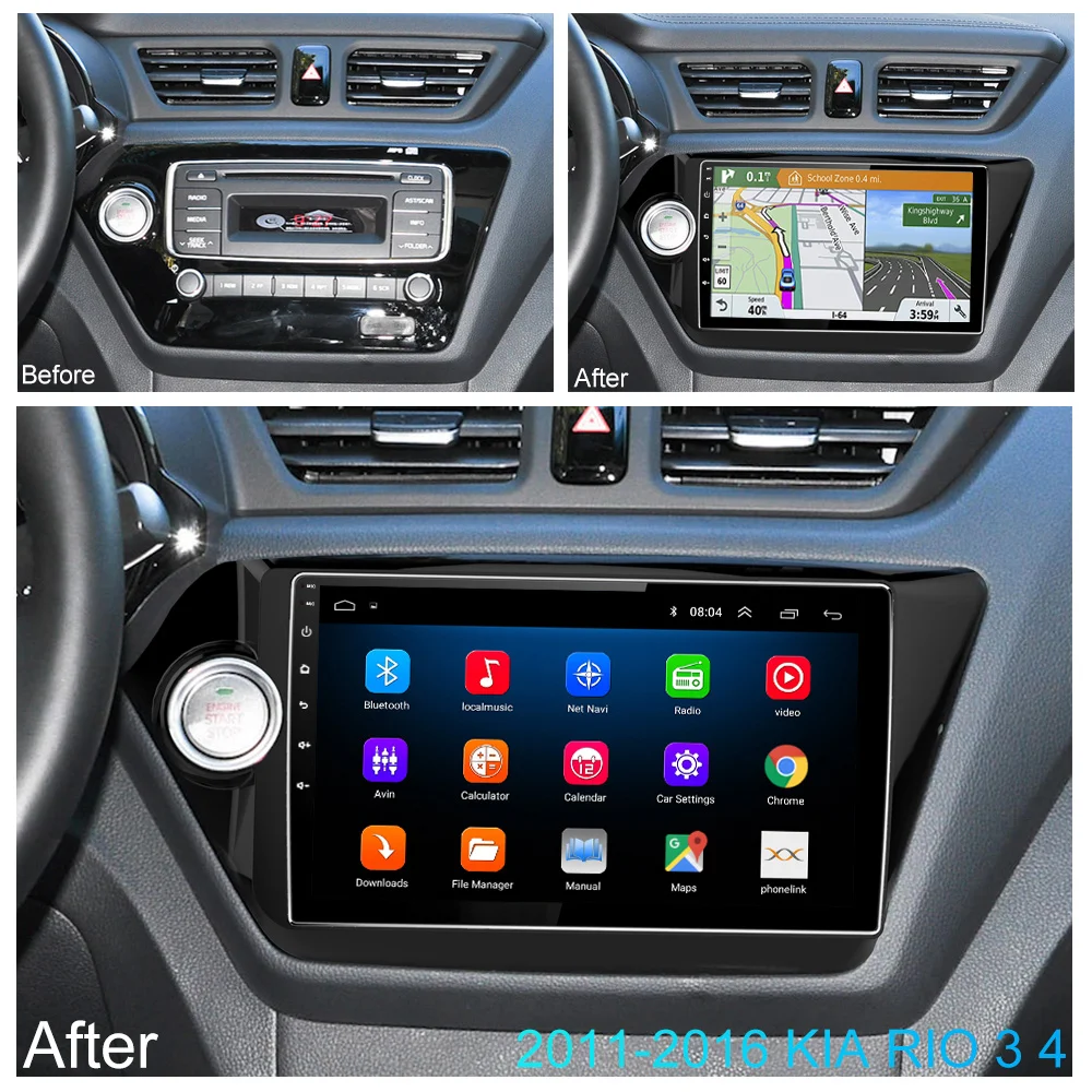 Продажа 2din Android 8,1 автомобиль радио мультимедиа плеер gps navigatio для Kia RIO 3 4 Rio 2010 2011 2012 2013 2014 2015 2016 2017 2018