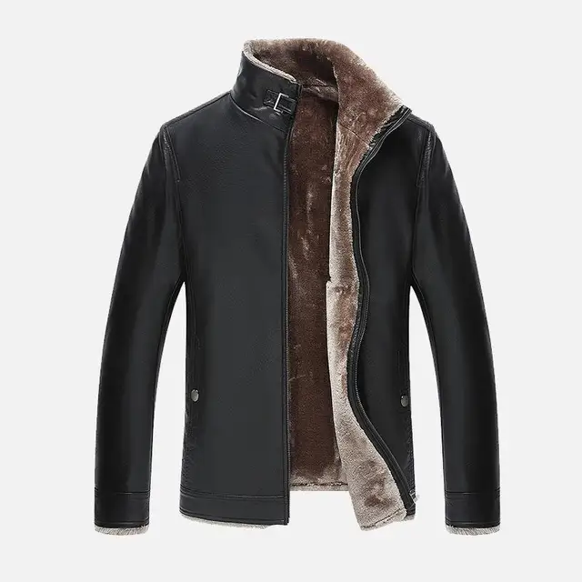 Russian Men Leather Jackets New Arrive Winter Brand Plus Velvet Thick Warm Motorcycle Business