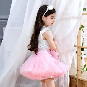 

Kids Girls Skirt Princess Girl Mesh Tutu Mini Skirts 2019 Party Wedding Vestidos Infant Children Clothing JN709