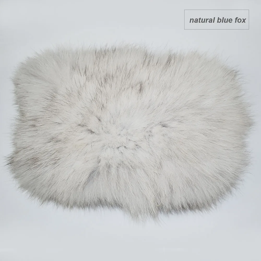 fox fur headband color natural blue fox