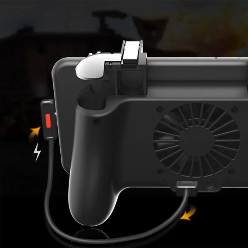  Upgrade mobile phone game trigger joystick Gamepad Cooler Fan with power Gaming Trigger L1R1 Contro