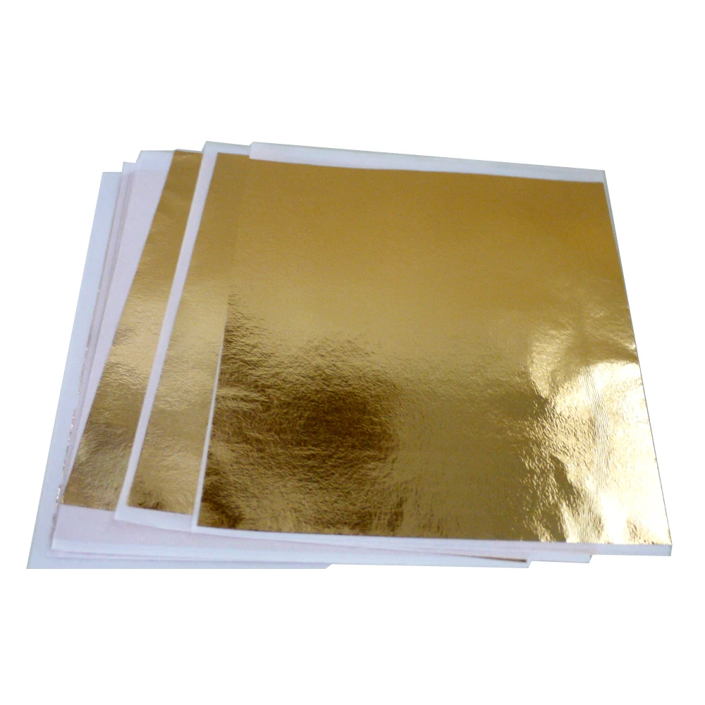 Taiwan shiny Imitation Gold Foil Champagne Gold 100 Sheets 130 x 135 mm