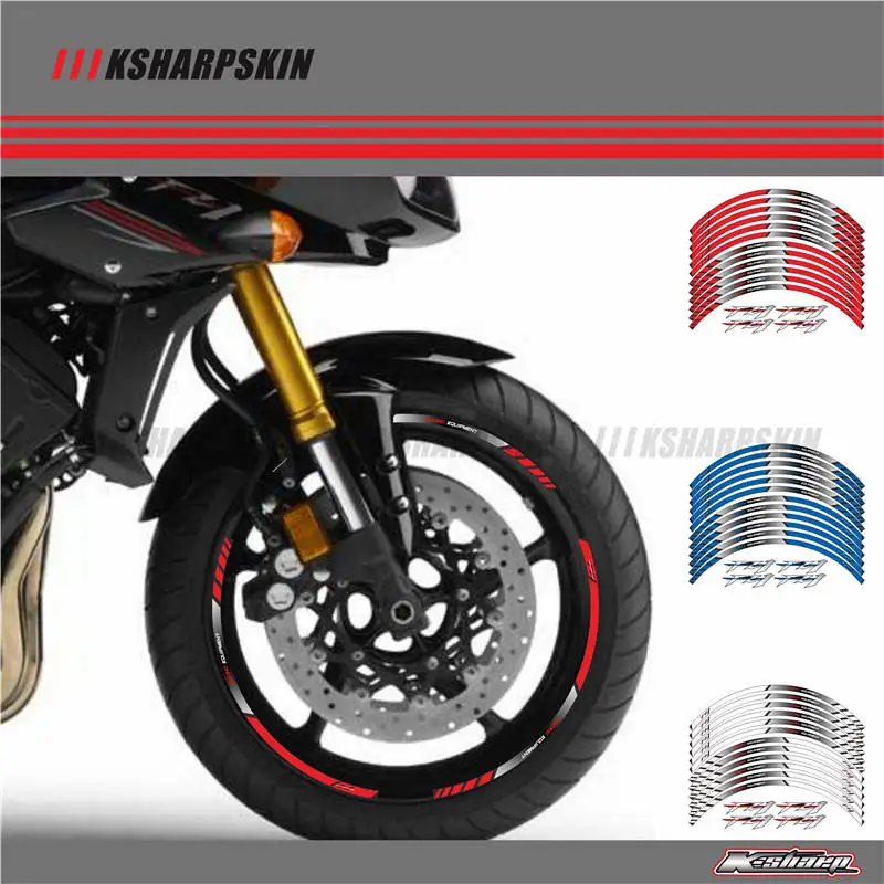 12 X Thick Edge Outer Rim Sticker Stripe Wheel Decals FIT YAMAHA FZ1