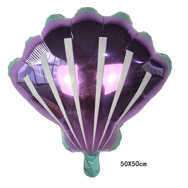 Новинка, 1 шт., Фиолетовый детский душ, Свадебные Воздушные шары для девочек, Гавайские шары в виде ракушки, фольги, воздушные шары, Русалка, украшение на день рождения, морская игрушка - Цвет: Фиолетовый