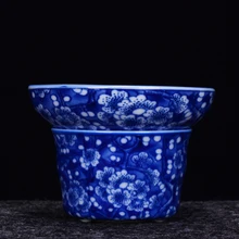 Цзиндэчжэнь голубой и белый фарфоровый чайный фильтр винтажный Слив для чая офис кунг-фу чайный сервиз Аксессуары кофе молочный фильтр подарки