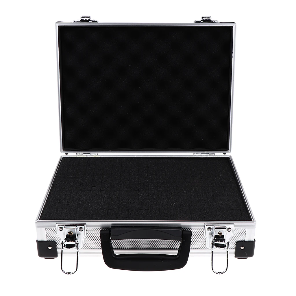 Aluminum Barber Tools Accessories Makeup Train Case Tattoo Box Hair Salon Styling Storage Holder Travel Carrying Case - Silver
