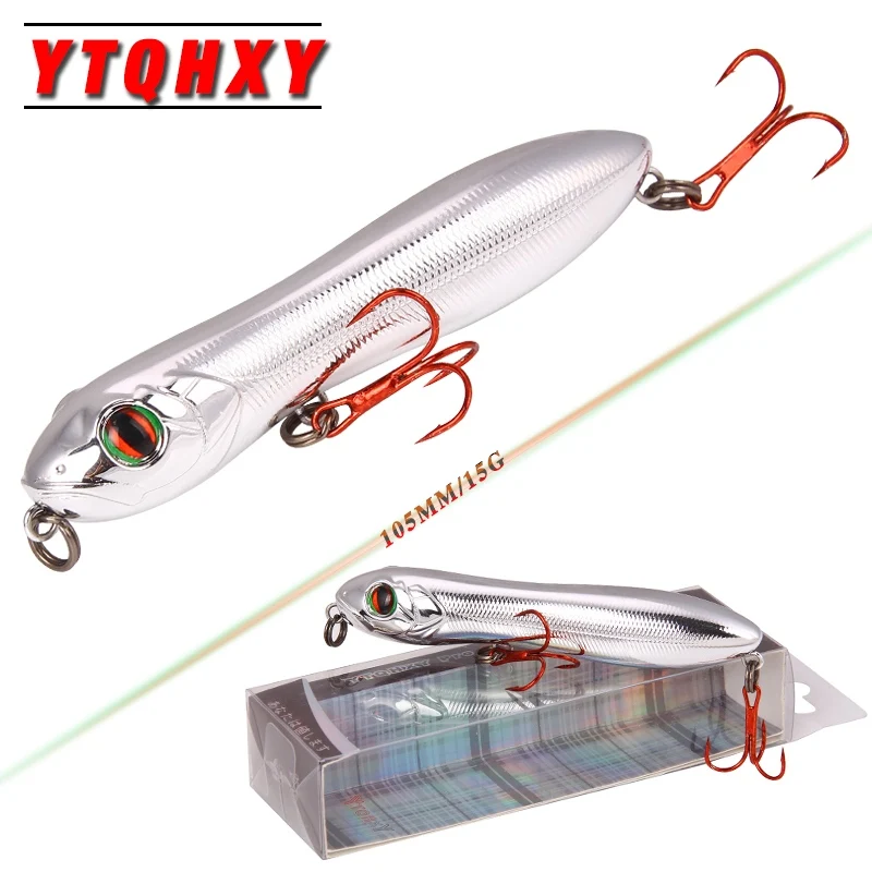 

YTQHXY Snake Head Pencil Bait 105mm/15g Fishing lure Floating Crankbait Sea Bass Pike Topwater 3D Eyes Plastic Wobbler YE-106