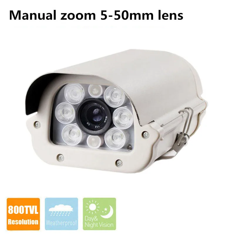 Просмотр номерного знака наблюдения sony 800TVL зум 5-50 мм объектив белый светильник