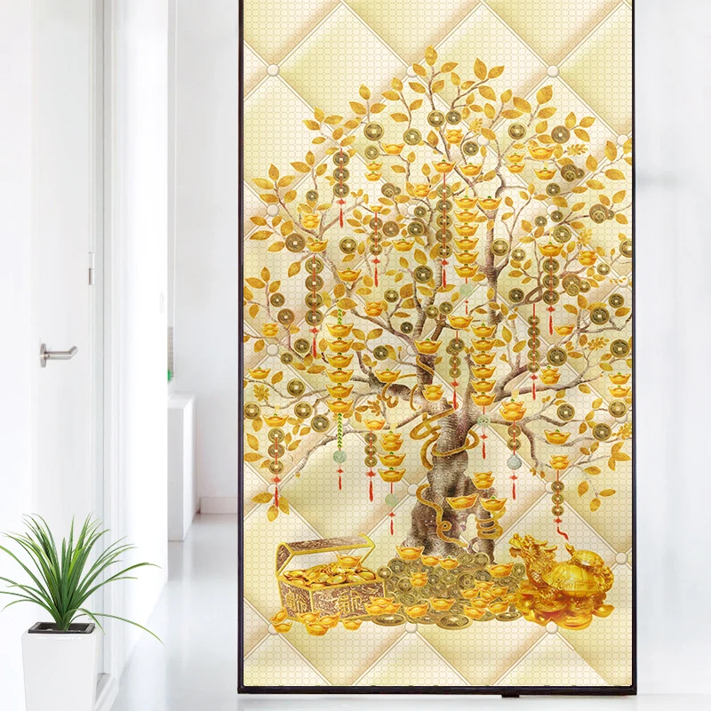 Индивидуальные непрозрачные шкаф раздвижные двери стикер стеклянная стена фон Окрашенные зеркальные наклейки полупрозрачные электростатические