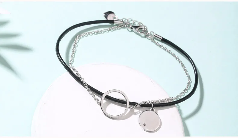 Новое поступление 925 стерлингового серебра браслеты для женщин Круглый AAA циркония серебряная цепь звено браслеты Женский