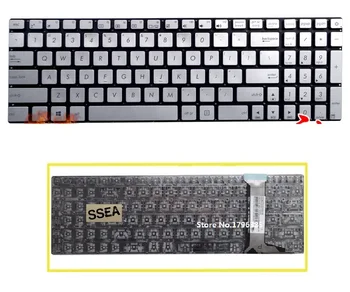 

SSEA New Silver US Keyboard for ASUS N551 N551J N551JB N551JK N551JM N551JQ laptop keyboard without frame free shipping