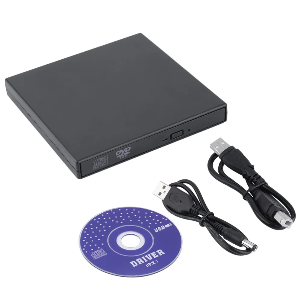 USB 2,0 Ультра тонкий внешний DVD Combo 8X высокоскоростной CD-RW привод CD+-RW DVD rom черный Прямая поставка