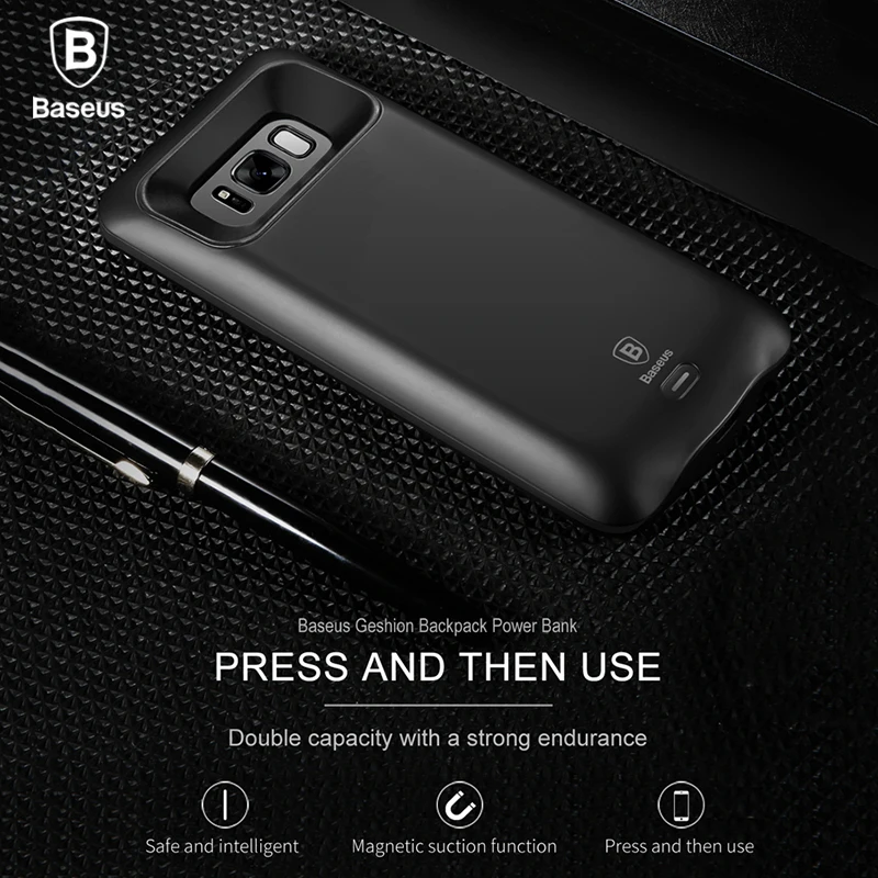 bilder für Baseus Power Case Für Samsung S8 plus 5000/5500 mAh Bewegliche Energienbank-ladegerät Unterstützung magnetischer halter Externer batterie bilder für Baseus Power Case Für Samsung S8 plus 5000/5500 mAh Bewegliche Energienbank-ladegerät Unterstützung magnetischer halter Externer batterie