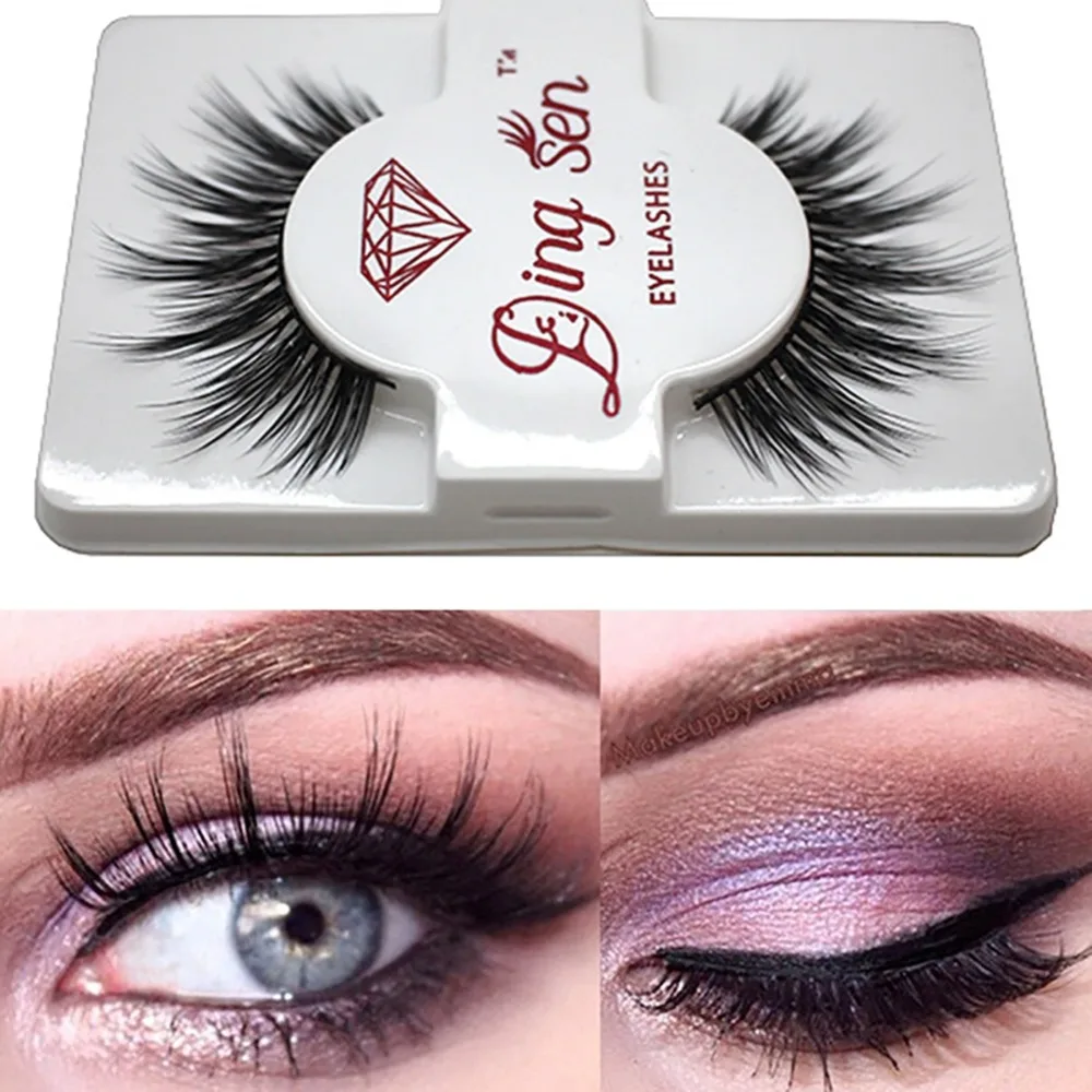 

Natural long false eyelashes fake lashes 3D mink lashes extension eyelash mink eyelashes makeup tools Handmade Fluffy eyelashes