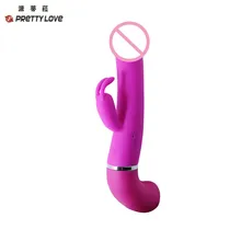 PRETTYLOVE USBCharging Двойной Мотор 12 Частота Дилдо Вибратор Водонепроницаемый G-spot и клитор стимуляция Взрослых Секс Игрушки Для Женщин